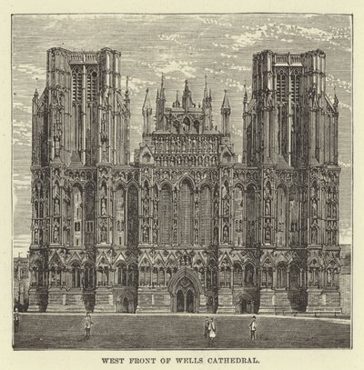 Westfront van Wells Kathedraal door English School