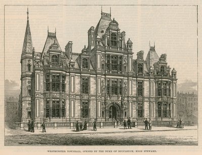 Westminster Town Hall, geopend door de hertog van Buccleuch, Hoge Stadhouder door English School