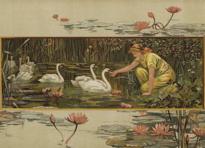 Waar de waterlelies groeien (chromolitho) door English School