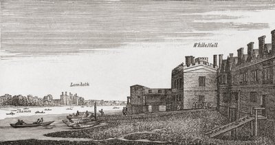Whitehall, Londen, zoals het was in de 18e eeuw, uit 