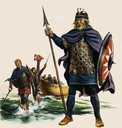 Wie was de Saksische koning die een vloot organiseerde om de dreiging van Vikingovervallers op Britse kusten te weerstaan door English School