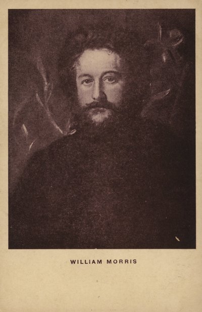 William Morris (1834-1896), Engelse textielontwerper, kunstenaar en schrijver (litho) door English School