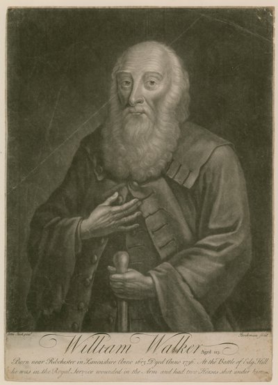 William Walker, op de leeftijd van 123, geboren in 1613, overleden in 1736 door English School