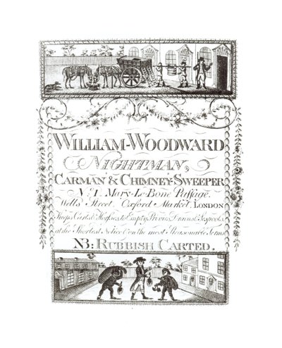 William Woodward, Nachtman, Carman en Schoorsteenveger, No. 1 Mary-Le-Bone Passage, Wells Street, Oxford Market, Londen door English School