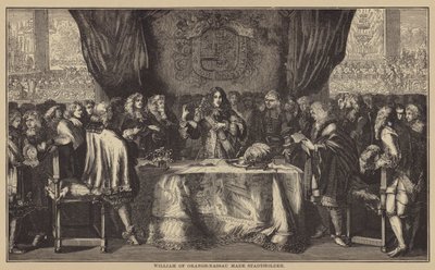 Willem van Oranje-Nassau tot stadhouder (gravure) door English School