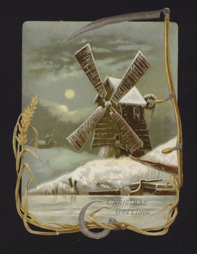 Windmolen in de sneeuw door English School