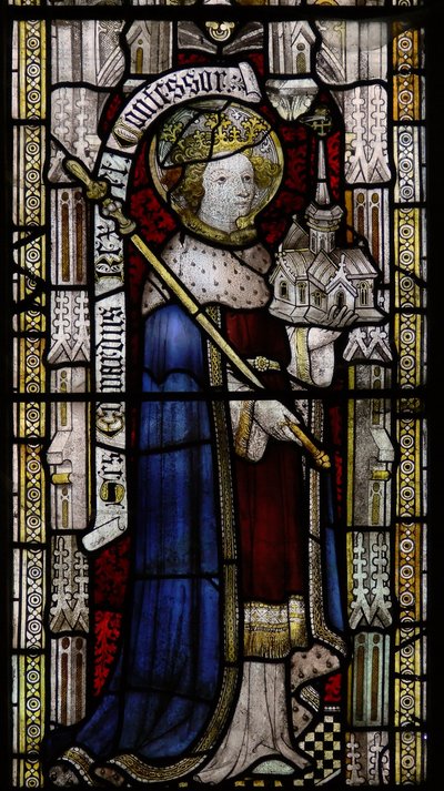 Raam Ew met St. Ethelbert (verkeerd gelabeld als Edward de Belijder in de 19e eeuw!) door English School