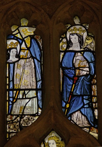 Raam w4 met St. Osith? en St. Etheldreda? door English School