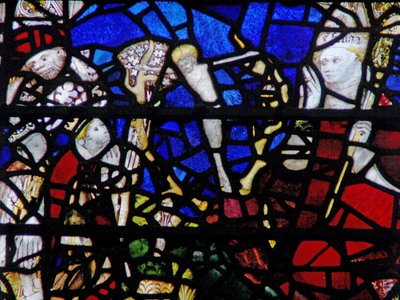 Raam w6 met St. Chad ziet een hert met de gekruisigde Christus tussen zijn gewei door English School