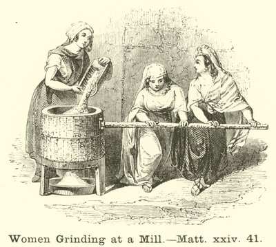 Vrouwen die malen bij een molen door English School