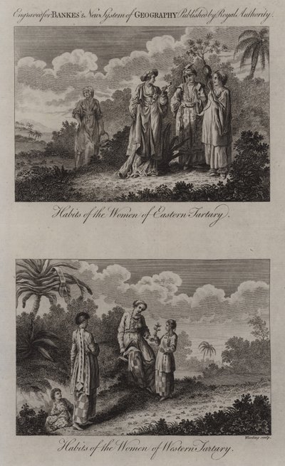 Vrouwenkostuums van Tartary door English School