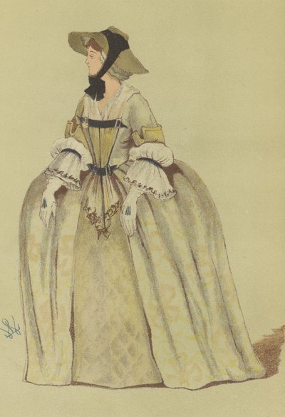 Landelijke kleding voor vrouwen tijdens het bewind van George II door English School