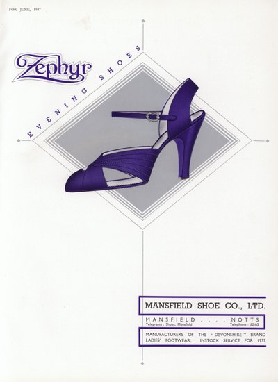 Advertentie voor damesschoenen, 1930s door English School