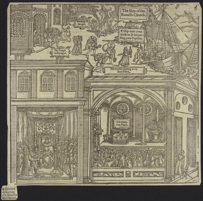 Houtsnede uit Foxes Book of Martyrs door English School