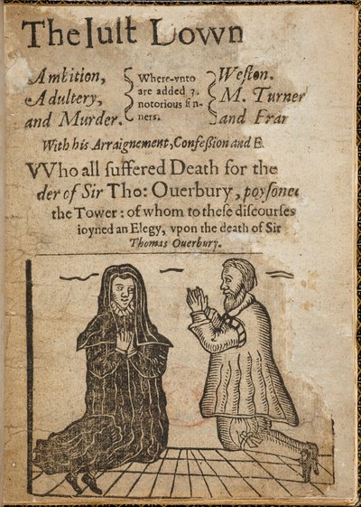 Houtsnede over de moord op Sir Thomas Overbury door English School