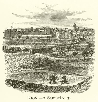 Sion, 2 Samuel, v, 7 (gravure) door English School
