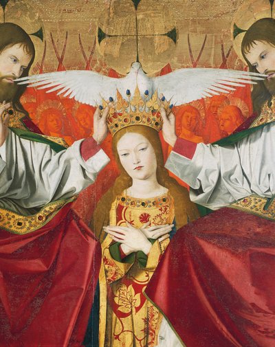Heilige Drie-eenheid kroont de Maagd (detail) door Enguerrand Quarton