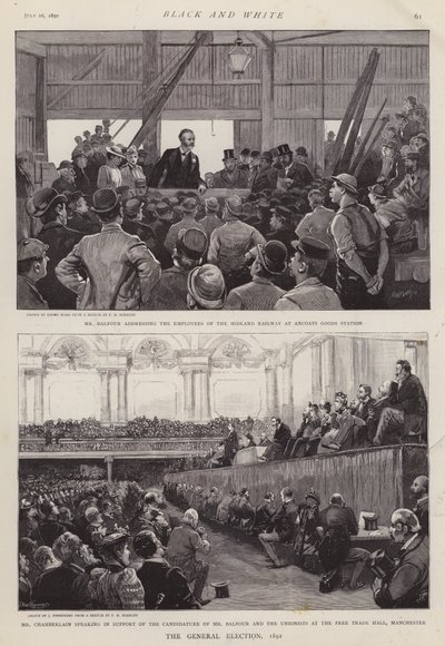 Scènes uit de Britse algemene verkiezingscampagne van 1892 door Enoch Ward