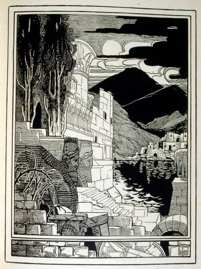 De ruïnes van Sodom, uit het boek Juda geïllustreerd door Ephraim Moses Lilien (1874-1925). Lilien wordt beschouwd als de vader van de zionistische iconografie, gecreëerd in de Jugendstil (Duitse art nouveau) stijl. Hij illustreerde 