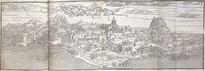 Een Panoramisch Uitzicht op Candia door Erhard Reuwich