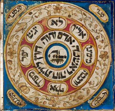 Amulet, uit Perzië (perkament, aquarel, goudpoeder) door Erich Lessing