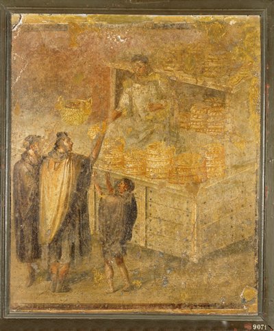 Bakkerskraam met vers brood en gebak door Erich Lessing