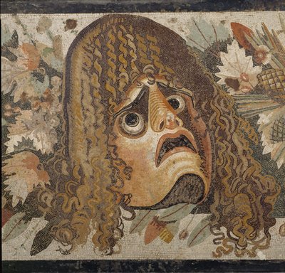 Festoen met maskers, bladeren en fruit door Erich Lessing