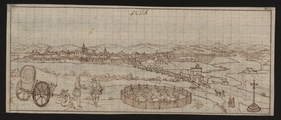 Volledige pagina: stadsgezicht: Ecija (pentekening) door Erich Lessing