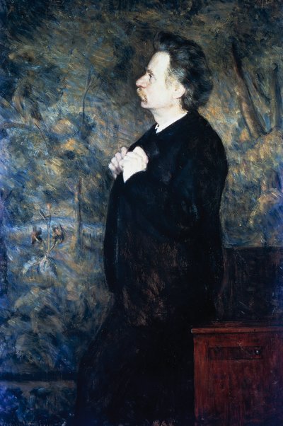 Portret van de Noorse componist en pianist Edvard Grieg (Bergen) door Erik Theodor Werenskiold