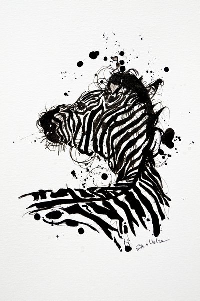 Wilde zebra-inktspat door Erik Van Velzen