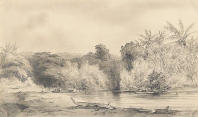 Ingang naar de Paiou rivier, Vanikoro eiland door Ernest-Auguste Goupil