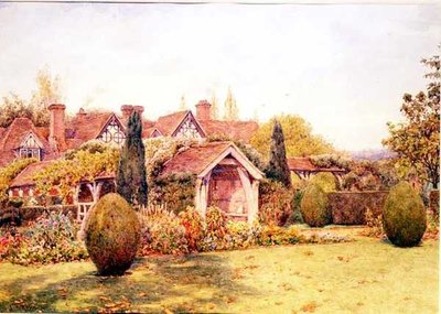 De tuinen bij Great Tangley Manor bij Guildford door Ernest Arthur Rowe