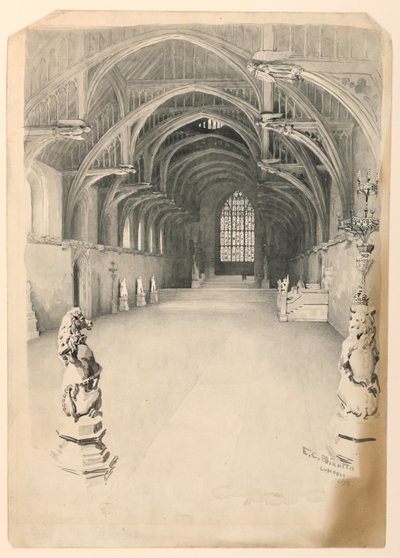 Interieur van Westminster Hall door Ernest Clifford Peixotto