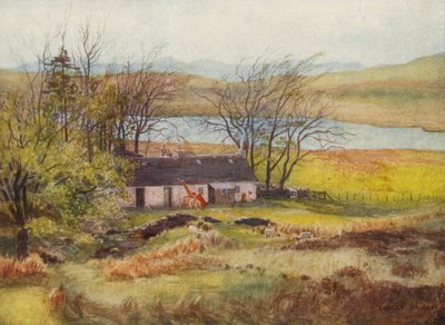 Het huisje van de boswachter bij Loch Wee door Ernest Edward Briggs