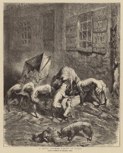 Een Honden Dinerfeest in Parijs door Ernest Henry Griset