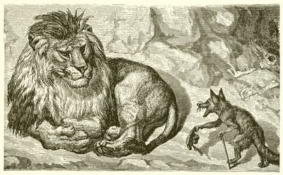 De vos en de leeuw door Ernest Henry Griset