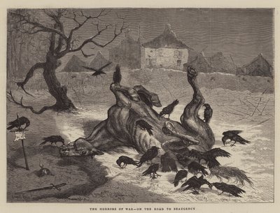 De verschrikkingen van de oorlog, op weg naar Beaugency door Ernest Henry Griset