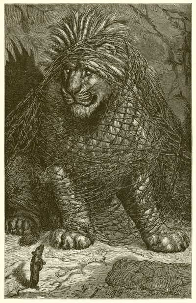 De Leeuw en de Muis door Ernest Henry Griset