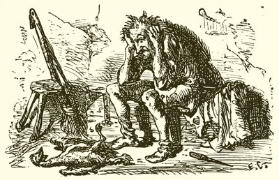 De man en zijn gans door Ernest Henry Griset