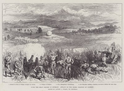 Met de Shan-kolom in Birma, aanval op de rebellenpositie bij Nankon door Ernest Henry Griset
