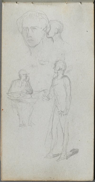 Schetsboek, pagina 12: Meerdere figuren door Jean Louis Ernest Meissonier