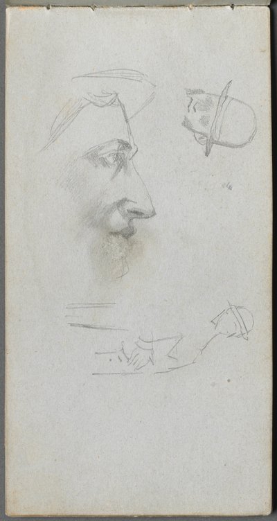Schetsboek, pagina 14: Figuren door Ernest Meissonier