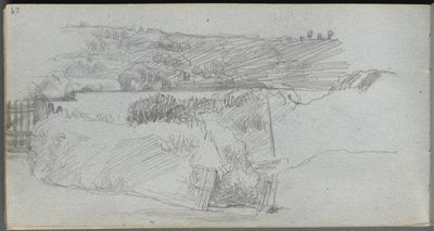Schetsboek, pagina 29: Landschapsstudie door Jean Louis Ernest Meissonier