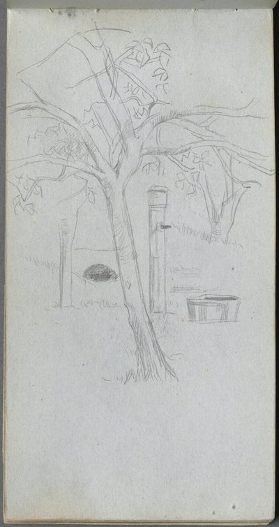 Schetsboek, pagina 36: Boom Studie door Ernest Meissonier