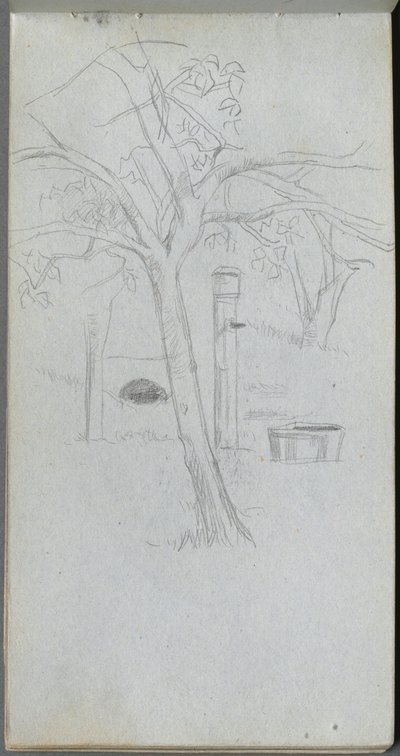 Schetsboek, pagina 36: Boomstudie door Jean Louis Ernest Meissonier