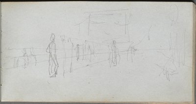 Schetsboek, pagina 40: Perspectiefstudie door Ernest Meissonier
