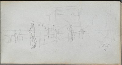 Schetsboek, pagina 40: Perspectiefstudie door Jean Louis Ernest Meissonier