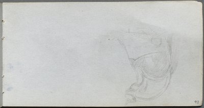 Schetsboek, pagina 93: Studie van een zadel door Jean Louis Ernest Meissonier