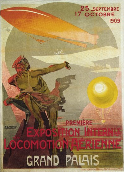 De eerste Salon de la locomotion aérienne, 1909 door Ernest Montaut