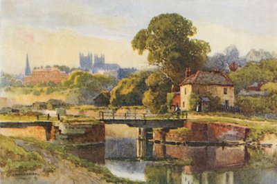 Exeter vanaf het Kanaal door Ernest William Haslehust